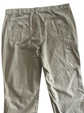 Carhartt Khaki Color Relaxed Fit Rugged Flex Work Pants Men’s Sz 42x34(33) Cargo